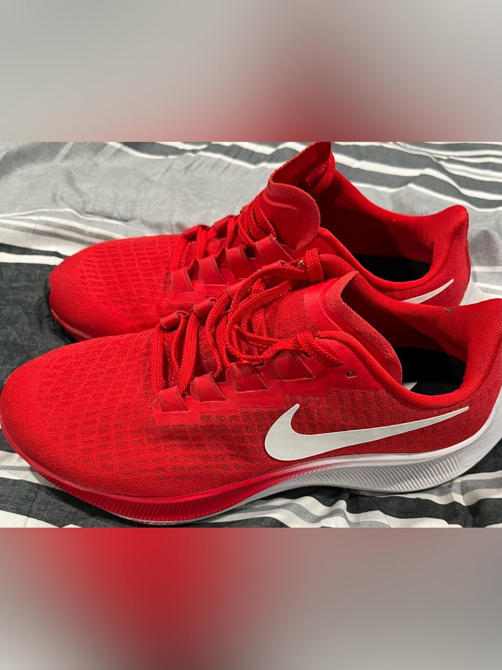 Nike Zoom Pegasus women Red Athletic Running Shoes with White Swoosh